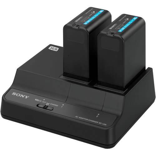 Sony BC-U2A dual-bay battery charger and AC adapter for BP-U90, U60, U60T, and U30 lithium-ion batteries used in video cameras. – image 2