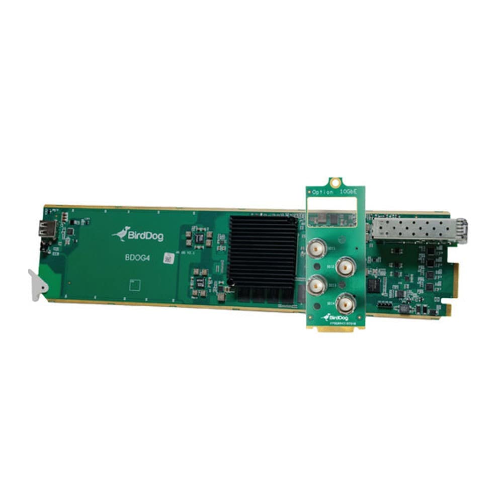 BirdDog openGear OG4 4-channel NDI encoder and decoder card installed in OpenGear frame, used for professional video streaming. – image 2