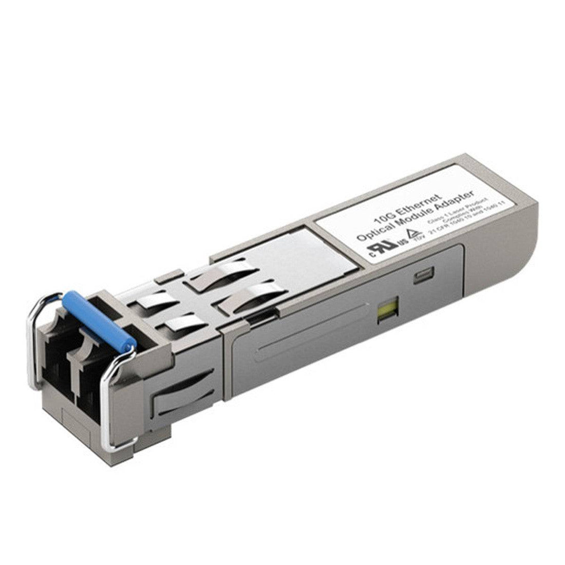 Blackmagic Design 10G Ethernet optical module SFP adapter with black casing and port connections. – image 1