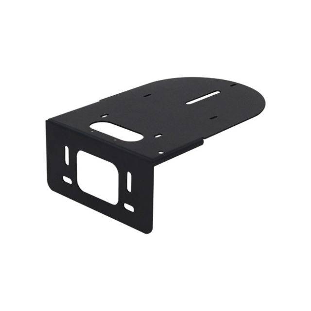 Black Bolin Technology C-WM1B small PTZ camera wall mount attached to a wall, showing secure mounting for surveillance cameras. – image 1