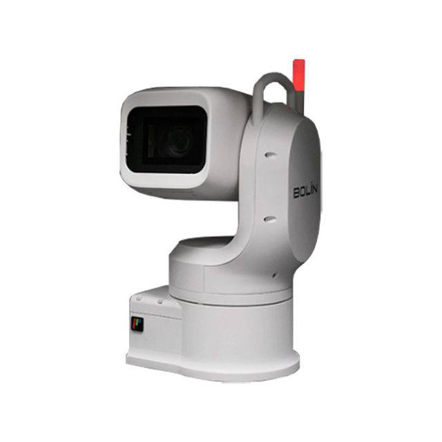Bolin Technology EXU420NW 4K60 outdoor PTZ camera in white, featuring NDI 6-ready capabilities and motorized pan-tilt-zoom. – image 1