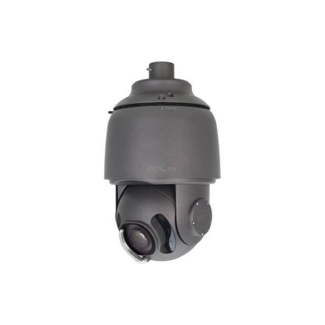 Bolin Technology SD530H outdoor 3G-SDI PTZ camera with adjustable zoom and pan, mounted outdoors for surveillance. – image 1