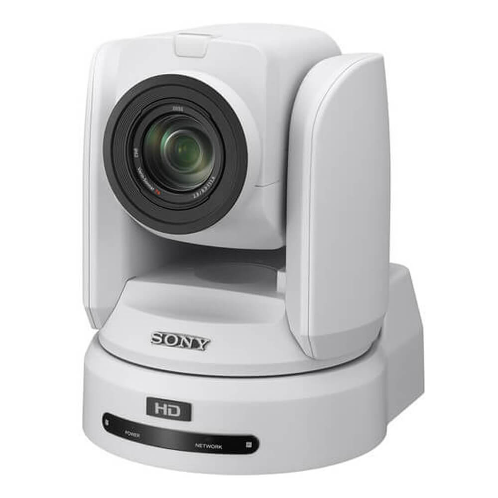 Sony BRC-H800 HD PTZ camera with 1-inch CMOS sensor in white, showing front view with lens and control panel. – image 1