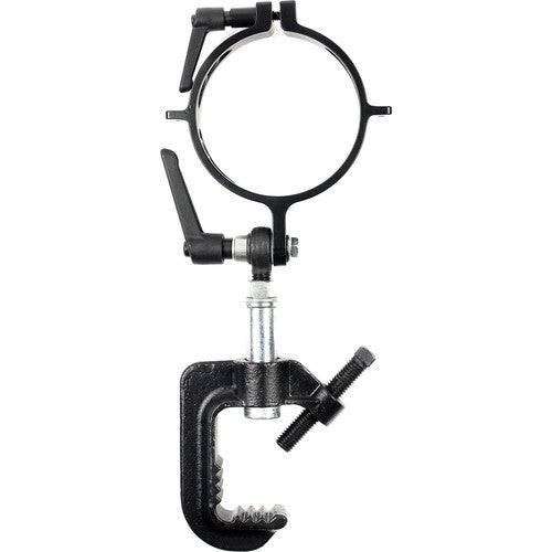 Hive Lighting studio-style adjustable yoke mount for C-Series production lighting, shown attached to the lighting fixture. – image 1