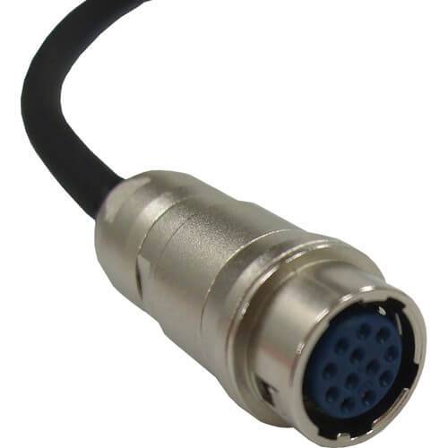 IDX System Technology DC cable for Canon CINE-SERVO lens, shown with top view of the cable connector for video cameras. – image 2