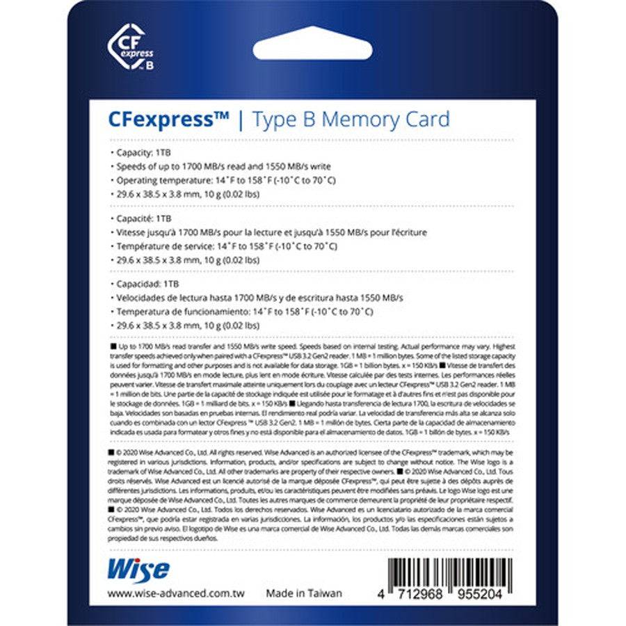 Wise 1TB CFX-B Series CFexpress Memory Card - Coremicro – image 2