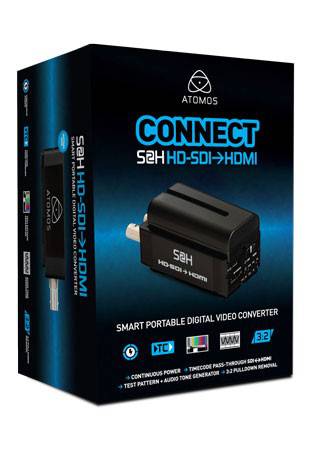Atomos Connect Battery Converter S2H SDI to HDMI, compact video converter device for professional video signal conversion. – image 1