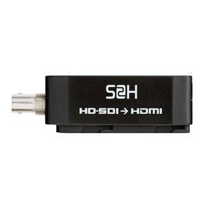 Side view of the Atomos Connect Battery Converter S2H SDI to HDMI, showing ports and compact design for professional video conversion. – image 2