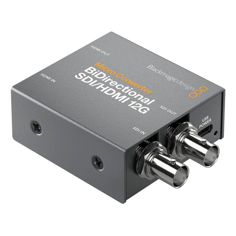 Blackmagic Design BiDirectional SDI HDMI 12G Micro Converter showing ports and compact design for video signal conversion. – image 1