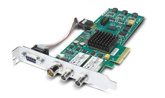 AJA Corvid 3G Fiber I/O PCIe card for video capture, featuring multiple fiber optic ports and professional video input/output connections. – image 1