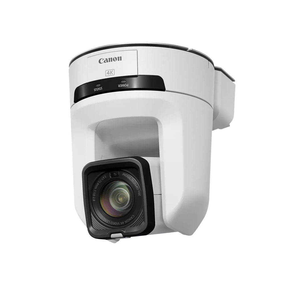 Canon CR-N100 white 4K PTZ camera with 20x zoom, NDI|HX streaming, mounted on a tripod for professional video use. – image 5