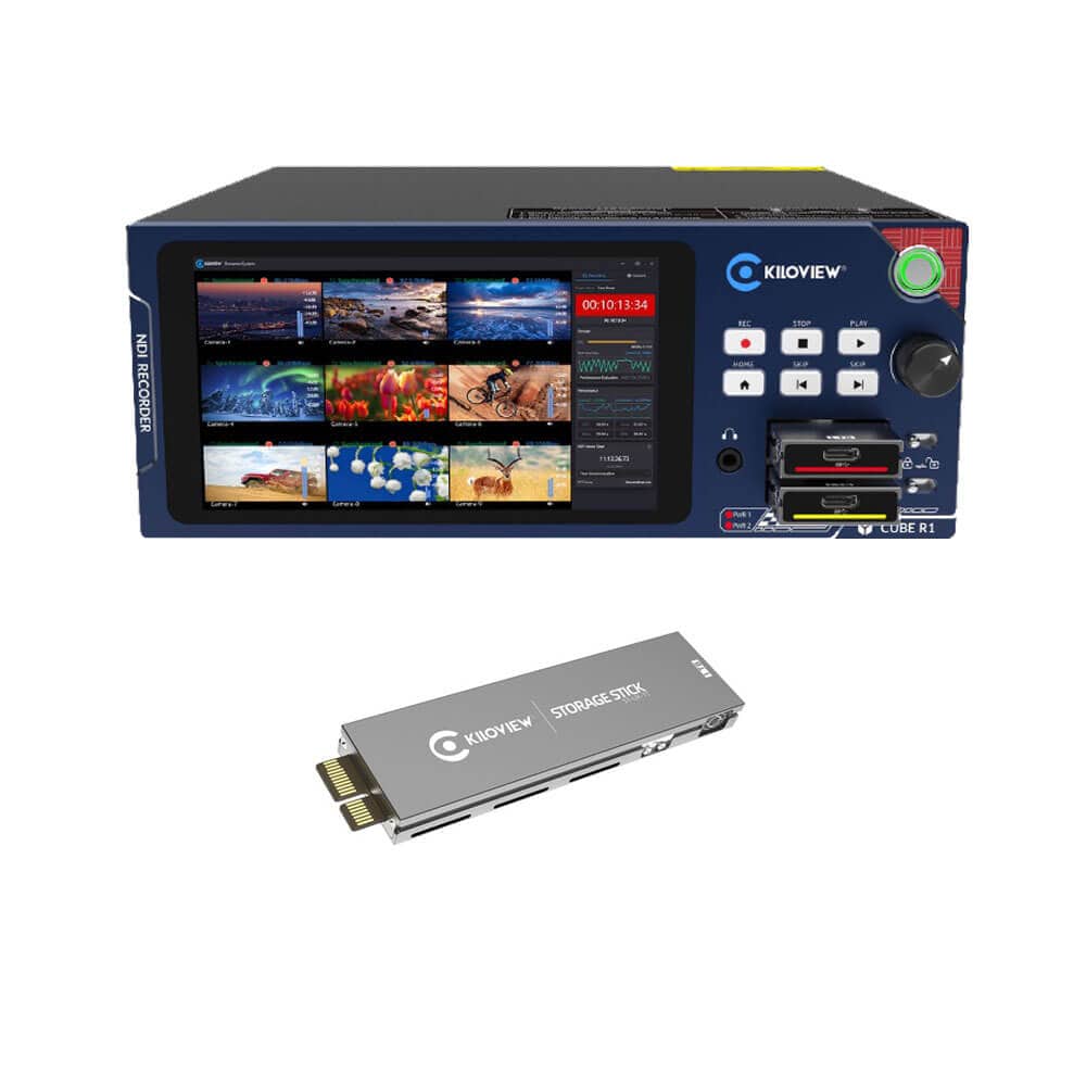 Kiloview CUBE R1 production equipment with 1TB SSD storage kit, compact and portable video streaming and recording device. – image 1
