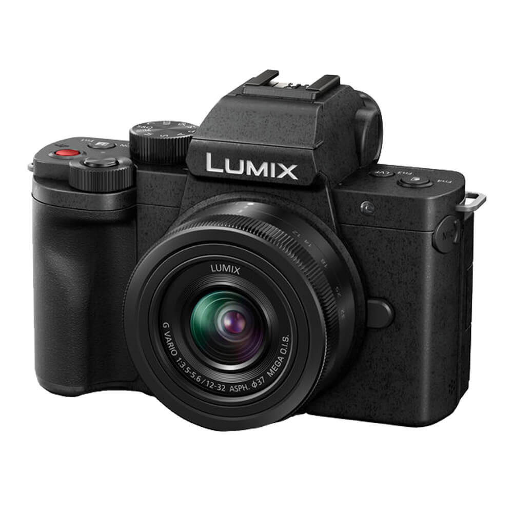 Panasonic Lumix DC-G100 4K mirrorless digital camera with lens, compact design, and ergonomic grip for high-quality photography. – image 1