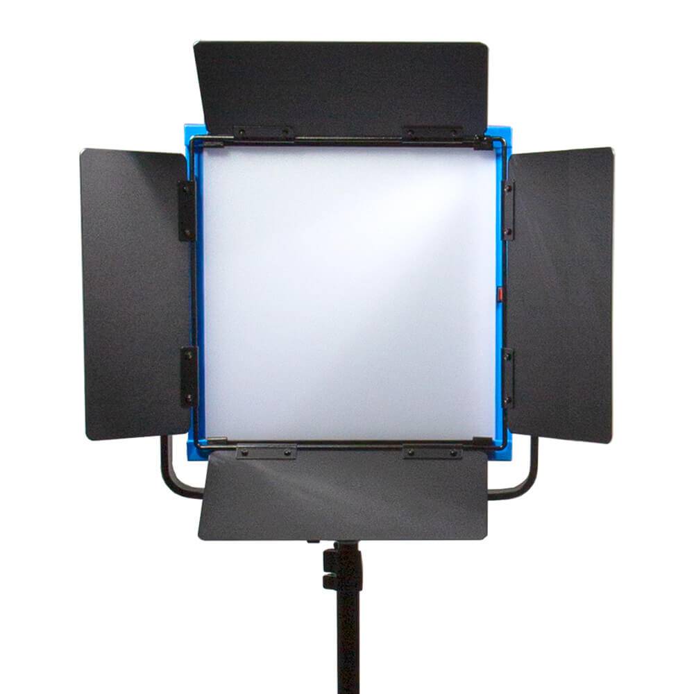 Dracast Kala Plus Series LED1000 Bi-Color Panel Light for professional production, showing the illuminated panel in a studio setting. – image 2