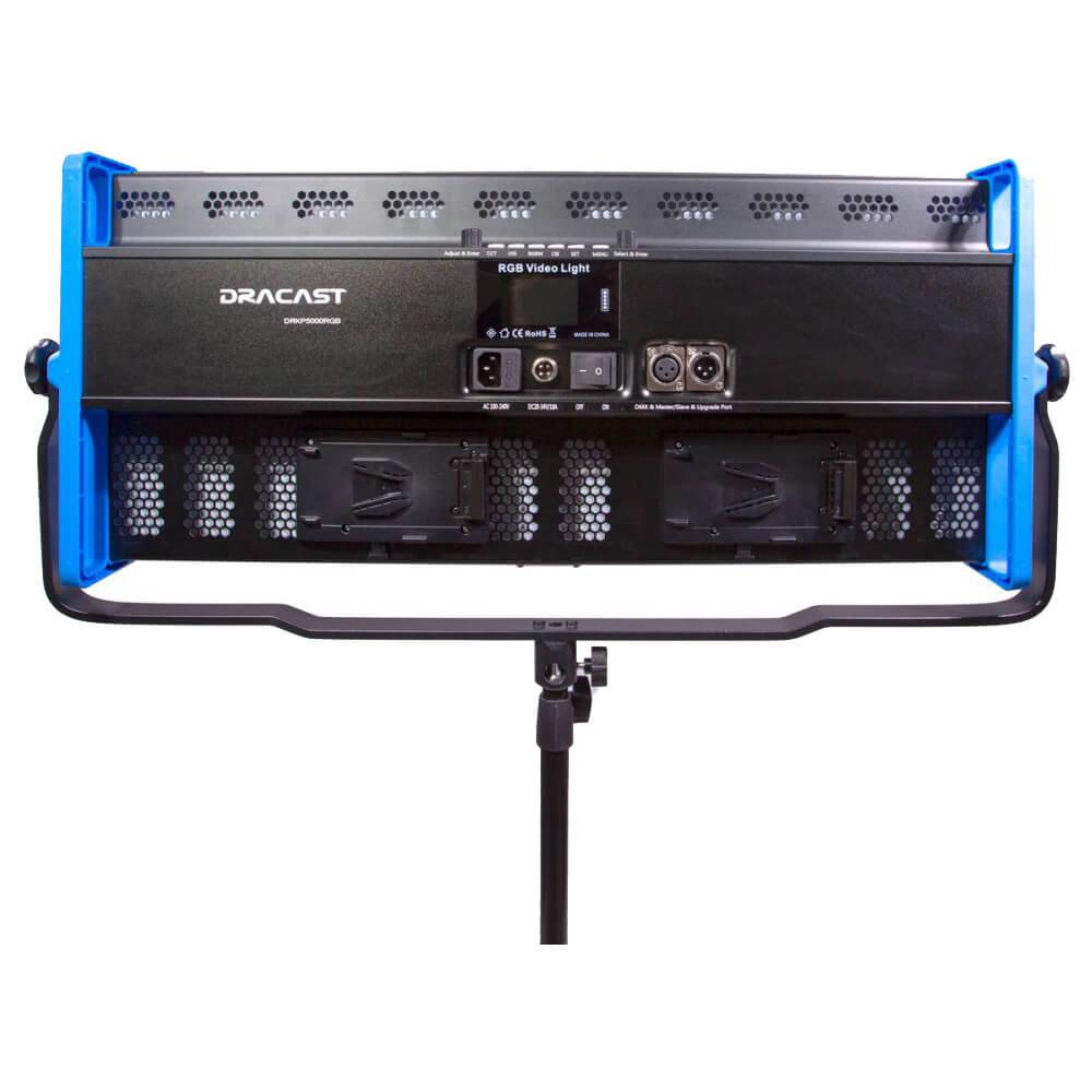 Dracast Kala Plus Series LED5000 RGBWW panel light showing rear control panel and connections for production lighting equipment. – image 6