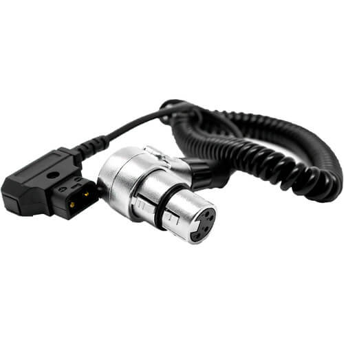 Kondor Blue D-Tap to 4-Pin XLR Female Right Angle Adapter Power Coiled Cable - Coremicro – image 3