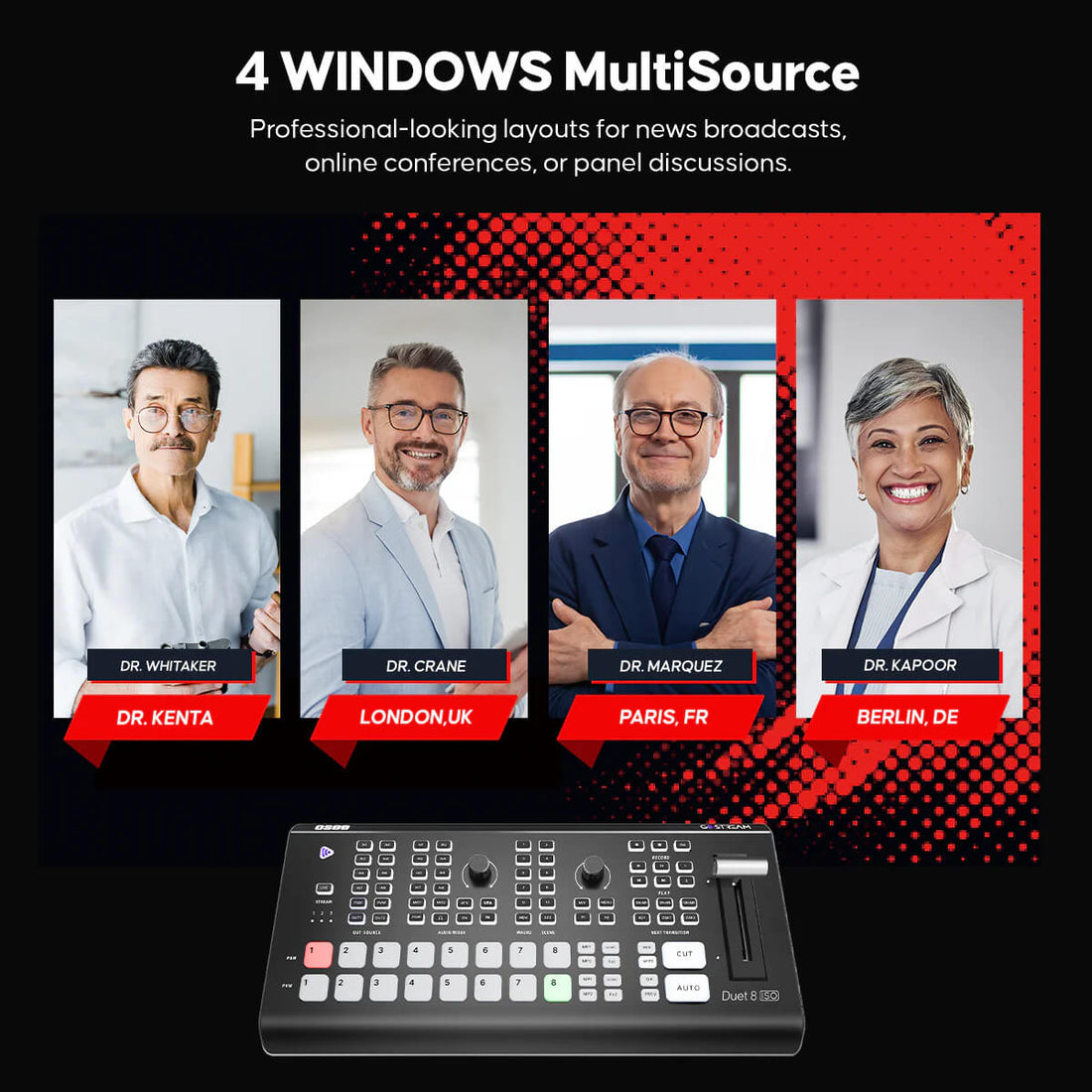 OSEE GoStream Duet 8 ISO 8-channel video switcher with multiple input sources and live streaming capabilities. – image 7