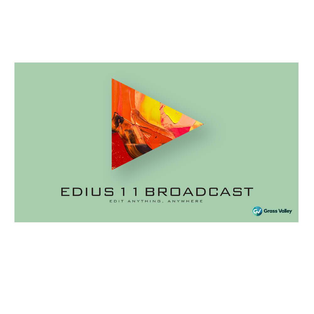 Grass Valley EDIUS 11 Broadcast nonlinear video editing software interface on computer screen showing editing timeline and tools. – image 1