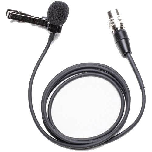 Azden EX-50H omni-directional lapel microphone with clip, designed for clear audio capture in interviews and broadcasts. – image 1