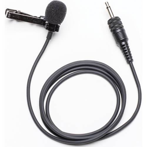 Azden EX-50L omni directional lapel microphone with clip, black, designed for clear audio capture in interviews and recordings – image 1