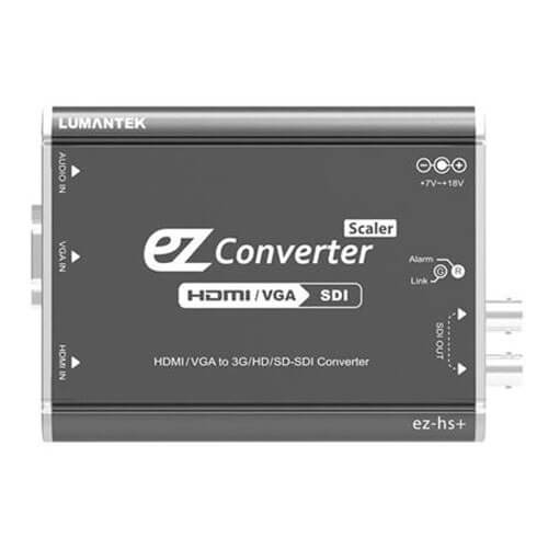 Lumantek HDMI/VGA to SDI EZ-Converter with Scaler showing the compact video converter device on a white background. – image 1