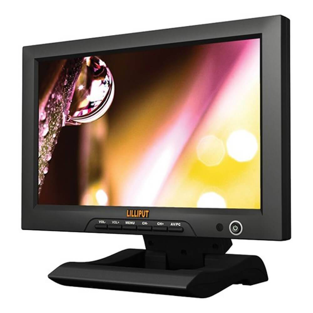 Lilliput FA1013/S 10.1-inch field monitor displaying live video feed with HDMI and 3G-SDI inputs, professional production equipment. – image 1
