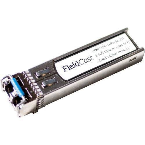 FieldCast 6G Video SFP optical fiber transceiver used in production equipment, featuring durable design and connection ports. – image 1