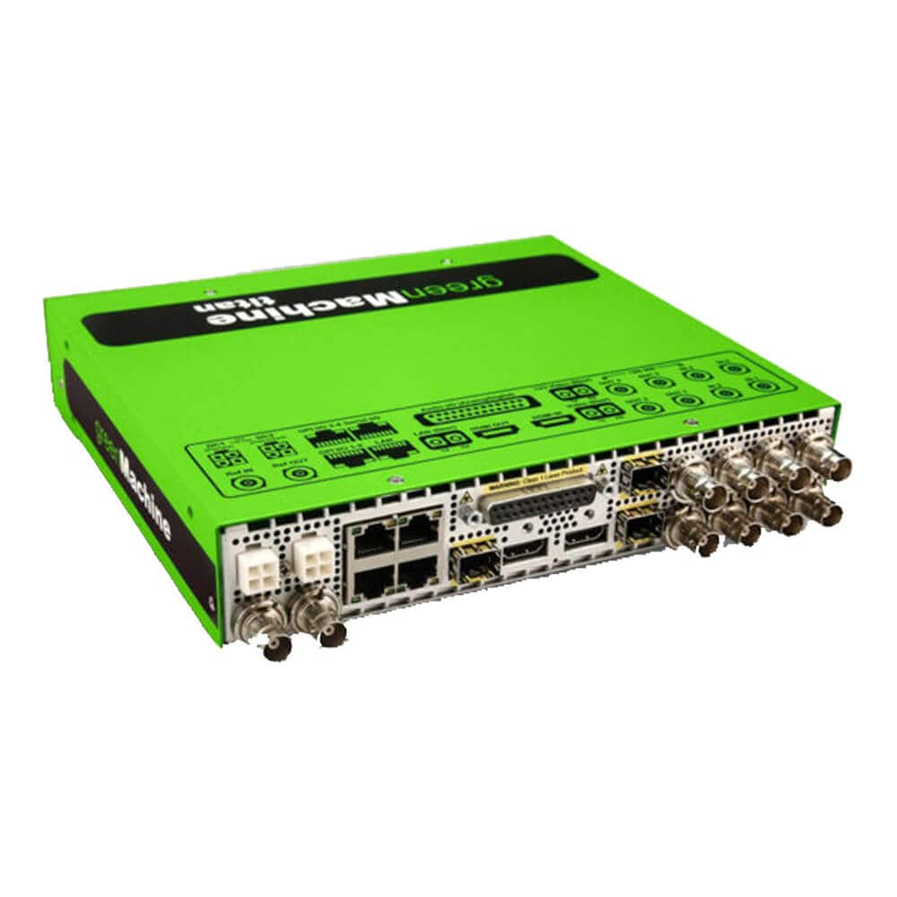 Lynx Technik greenMachine GMPT-4FS-US quad 3G-SDI frame synchronizer with AV processor, top view of production equipment – image 2
