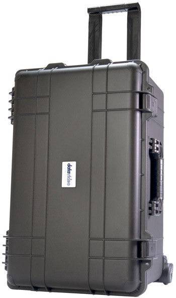 Datavideo HC-800 wheeled water-resistant trolley case for video cameras, shown in upright position with sturdy handles and wheels. – image 1