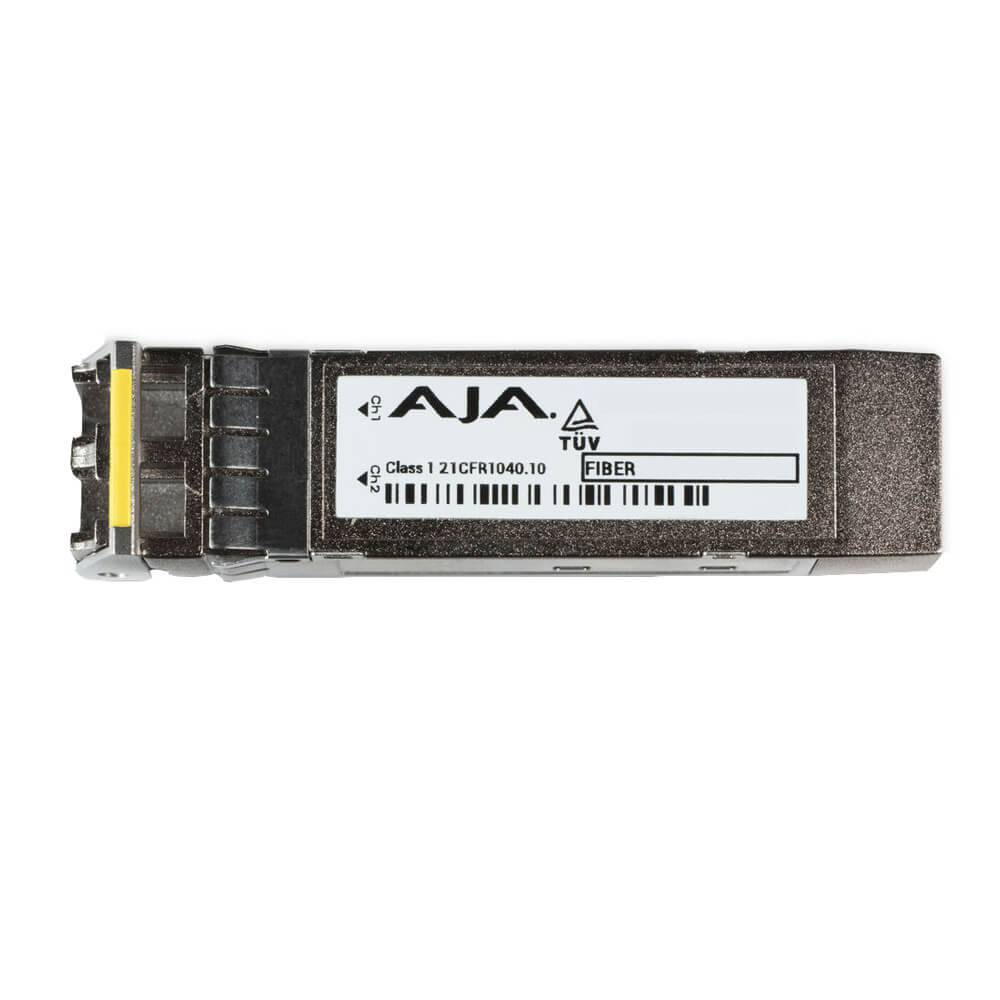 AJA Dual 12G HD-BNC coax video converter transmitter for FS4, featuring two BNC connectors on a professional hardware device. – image 1