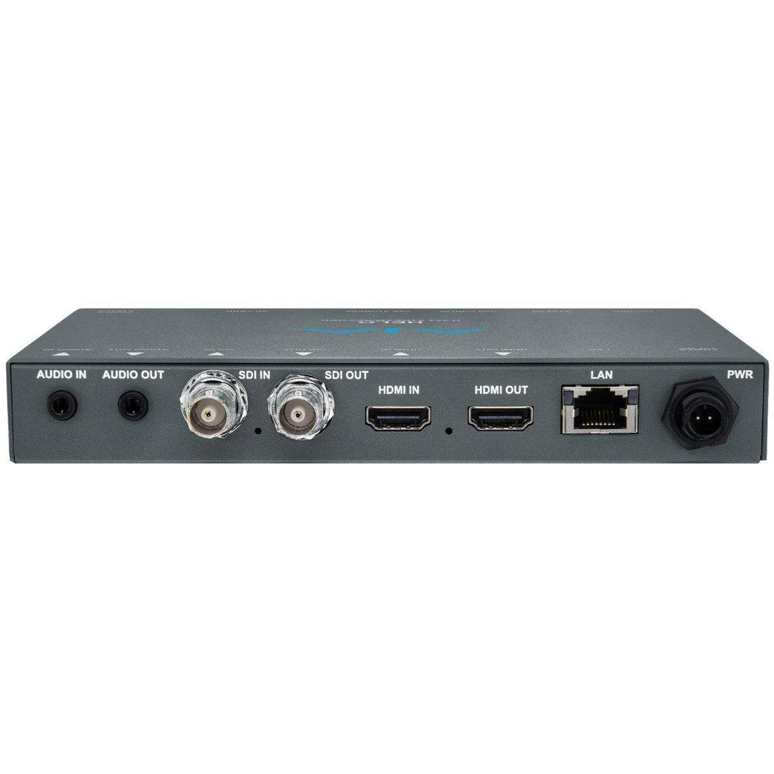 AJA HELO H.264 streamer and recorder device with input ports and control buttons, used for live video streaming and recording. – image 4