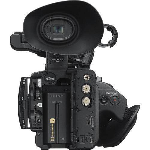 Sony HXR-NX5R full HD professional camcorder with 40x zoom and built-in wireless, shown from the back. – image 3