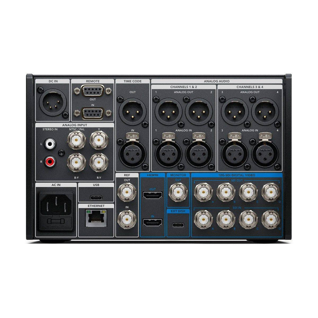 Blackmagic Design HyperDeck Extreme 8K HDR video recorder with back panel and various connection ports, designed for professional video recording. – image 2