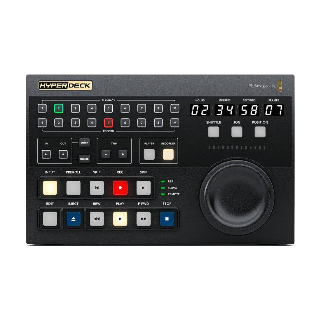 Blackmagic Design HyperDeck Extreme Control video recorder controller with multiple buttons and ports for professional media recording. – image 2