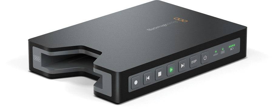 Blackmagic Design HyperDeck Shuttle 2 video recorder showing front and side view with buttons and ports. – image 2