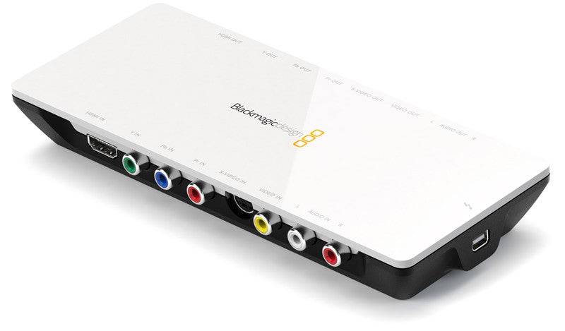 Blackmagic Design Intensity Shuttle Thunderbolt video capture device with bright LED indicator and input/output ports visible. – image 2