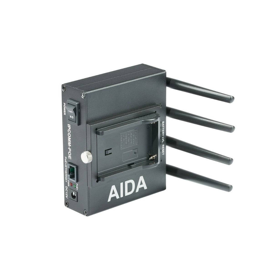AIDA Imaging IPCOMM-POE wireless video transmitter and controller with PoE+ connected to a monitoring device. – image 2