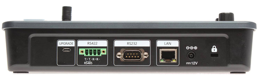 Rear view of JVC RM-LP5G compact joystick PTZ controller showing connection ports and control panel. – image 2