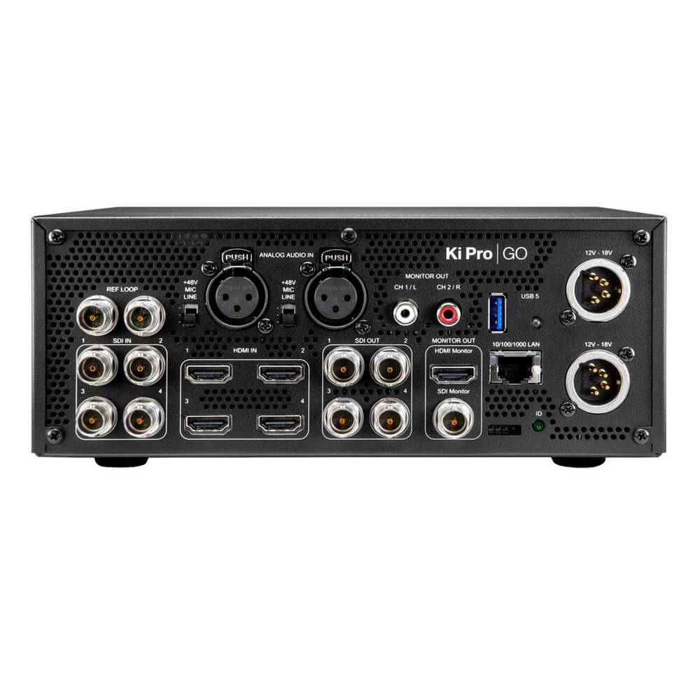 AJA Ki Pro GO multi-channel H.264 video recorder and player showing front view with multiple input ports and control buttons. – image 2