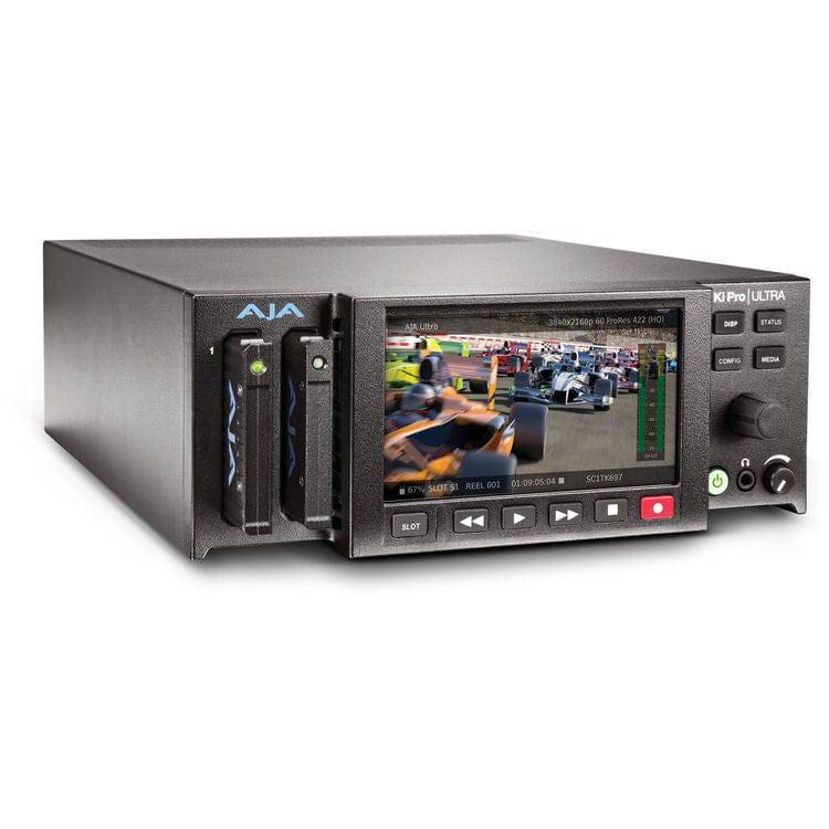 AJA Ki Pro Ultra 4K video recorder and monitor with 3G-SDI and HDMI ports, shown from an angled view. – image 2
