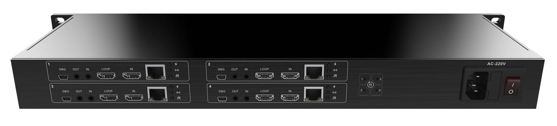 Kiloview Quad HDMI Video Encoding Module in a 1U rack-mount, professional production equipment for high-quality video streaming. – image 1