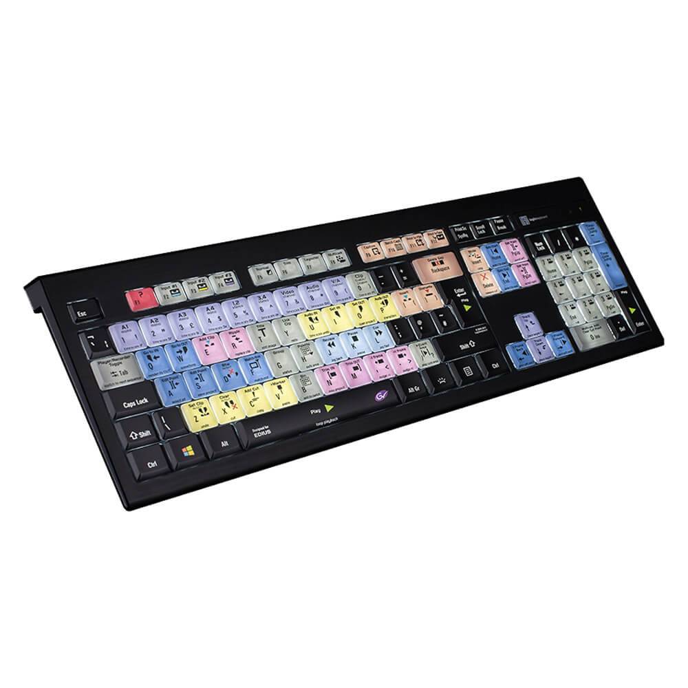 LogicKeyboard Astra 2 backlit keyboard for Grass Valley Edius X on Windows, featuring US layout with illuminated keys for professional editing. – image 1