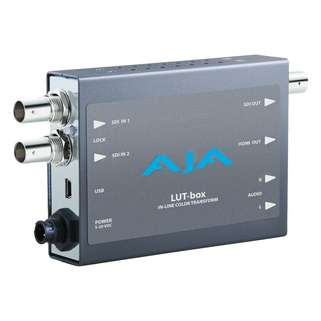 AJA LUT-Box color space adjustment video converter with multiple input and output options, used for professional video color grading. – image 1