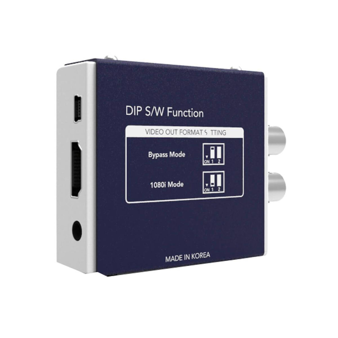 Digital Forecast M_SH Mini SDI to HDMI converter connected to production equipment, showing back panel with ports and connections. – image 2