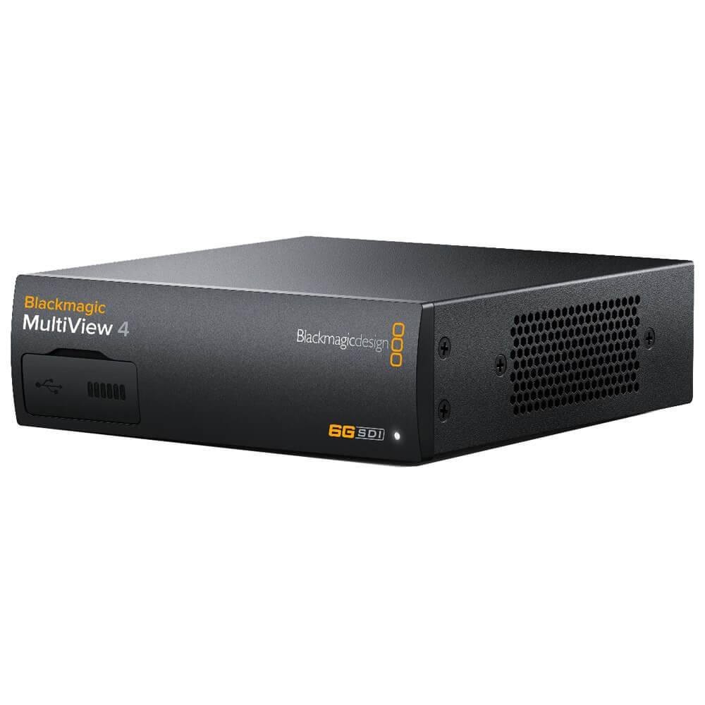 Blackmagic Design MultiView 4 video multiviewer showing four live video feeds on a single screen. – image 1