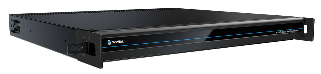 Used Vizrt TriCaster TC1 MAX video switcher with multiple input and output ports, shown from an angled view. – image 4