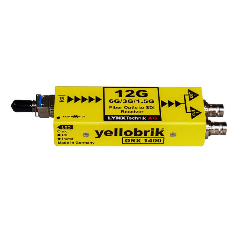 LYNX Technik yellobrik ORX-1400-ST optical receiver with fiber ST connector, professional production equipment for video signal reception. – image 1
