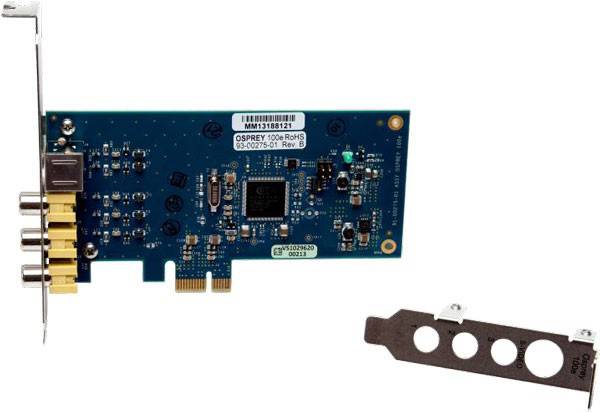 Osprey 100e PCIe video capture card from Osprey Video, showing the device with ports and connectors for high-quality video capture. – image 2