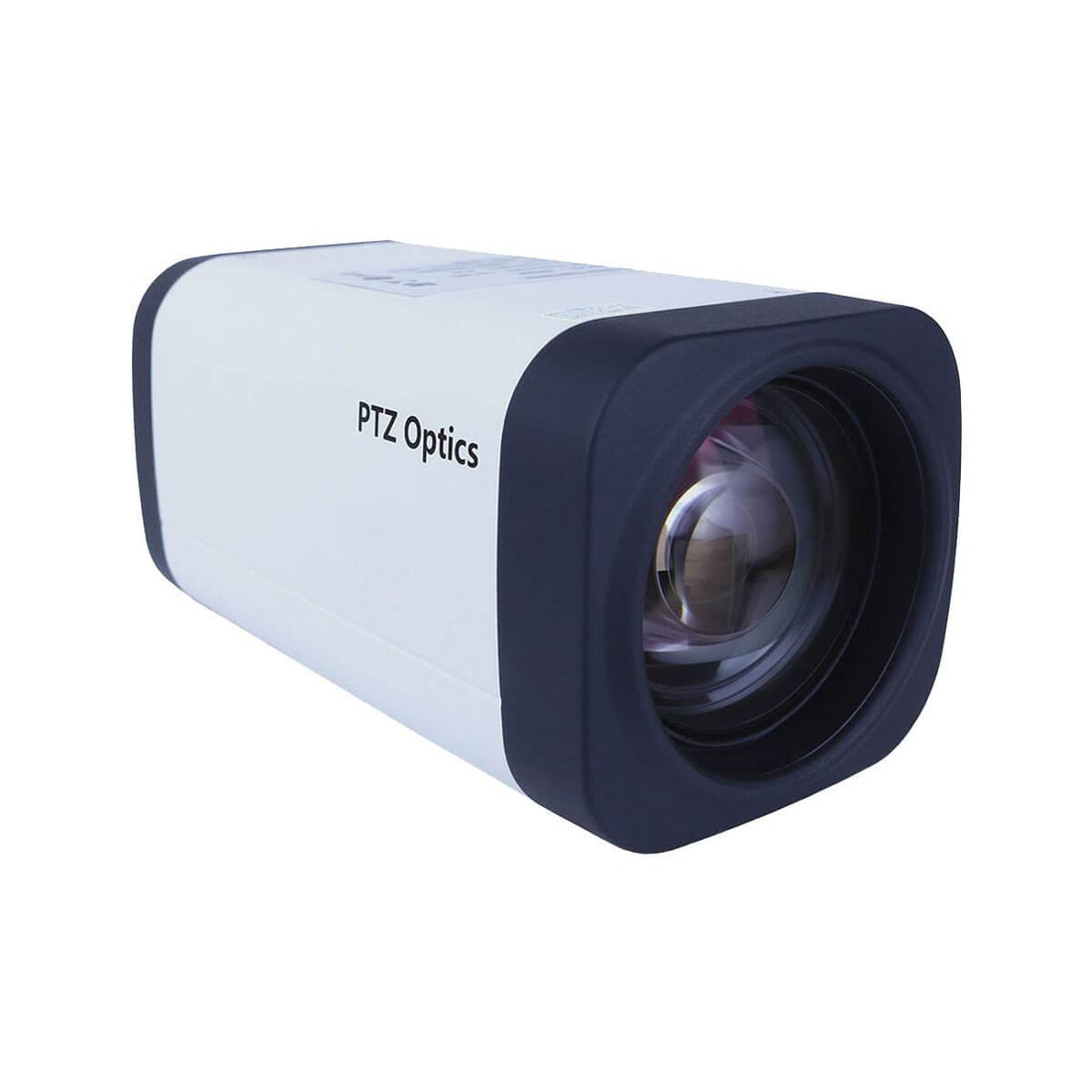 PTZOptics 12X-ZCAM 1080p PTZ camera with 12x zoom lens, mounted on a tripod for high-quality video capture. – image 1