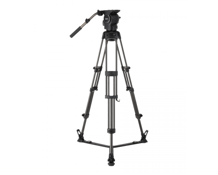 Libec RSP-750 professional aluminum tripod system with floor-level spreader for video camera ENG setups, sturdy and adjustable. – image 1